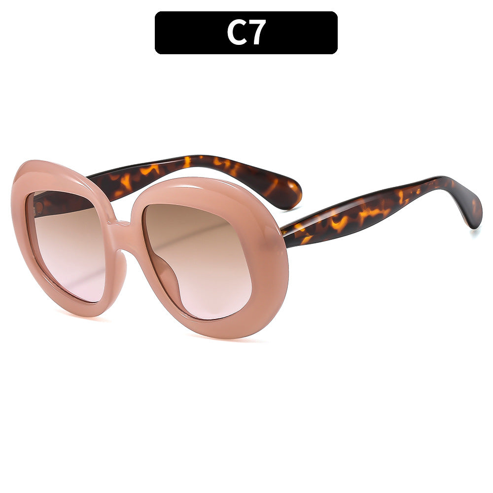 Wholesale PC Oval Retro Flat Mirror Sunglasses