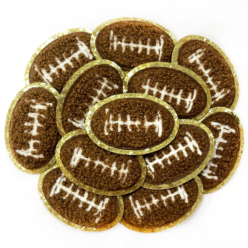 Wholesale Stylish Rugby Embroidery Patch With Hot Melt Adhesive Coat Accessory For Game Day And Resale