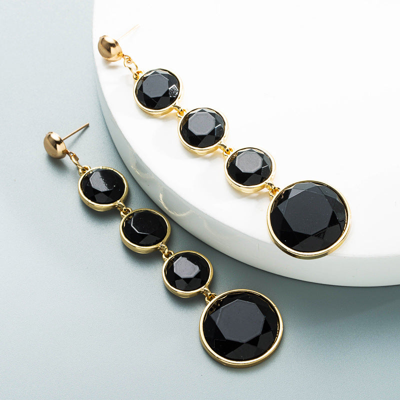 Wholesale Long Tassel Alloy Diamond Earrings