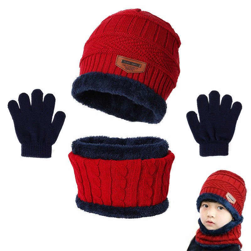 Wholesale Children's Velvet Hat, Scarf and Gloves Set