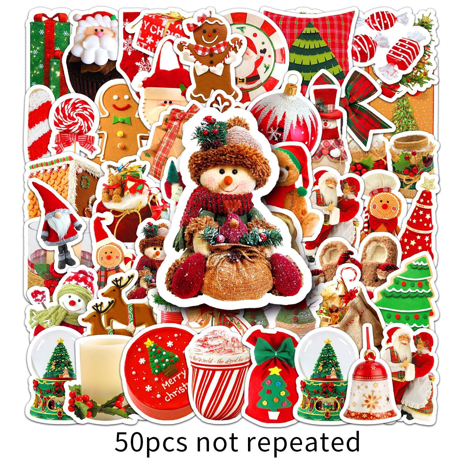 Wholesale 50pcs/ pack Christmas ins style  holiday waterproof stickers