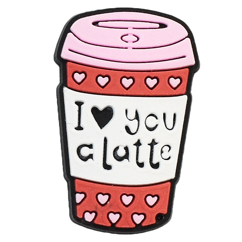 Wholesale random 100pcs Valentine' s Day  Removable Pvc Soft Glue Croc Shoes Charms