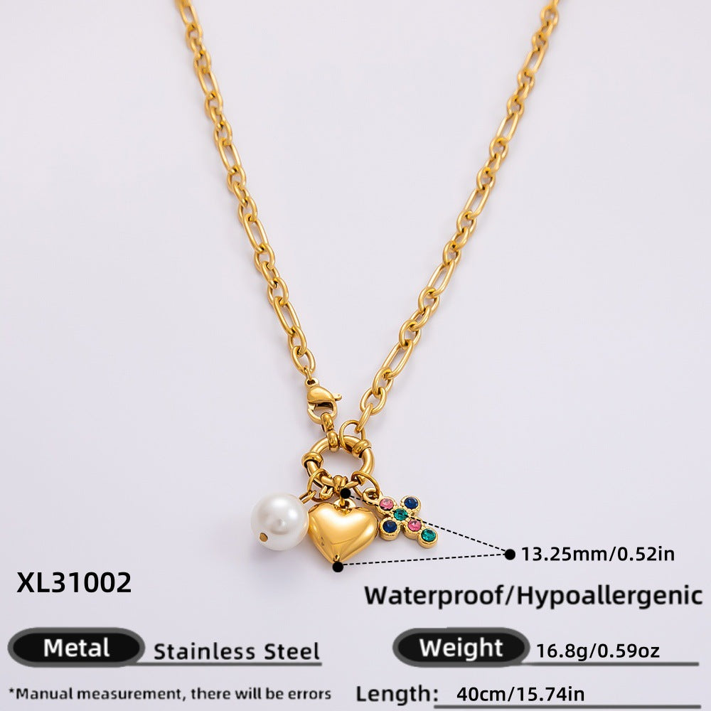 Wholesale INS style handmade pearl heart pendant