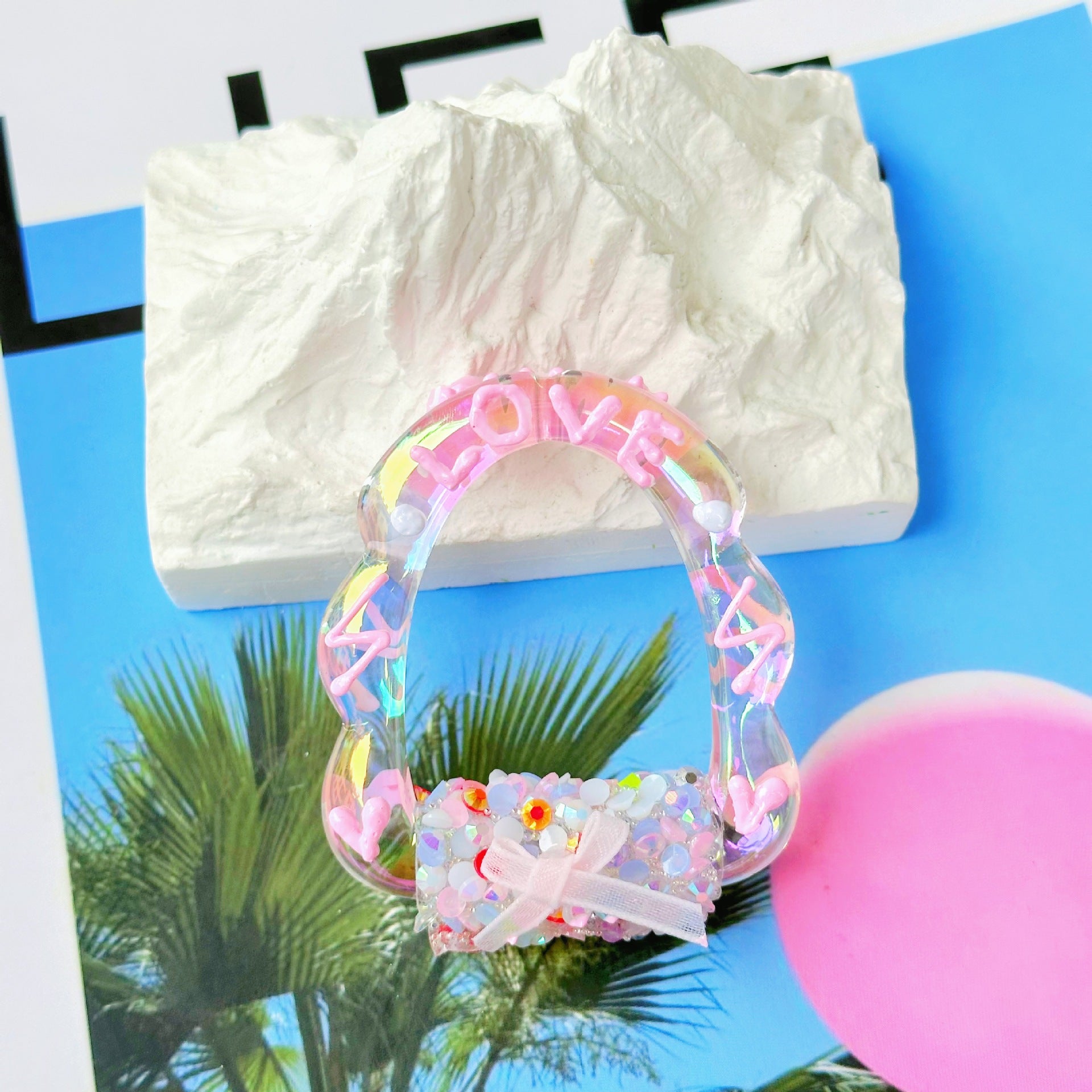 Wholesale 5pcs 3mm Full Diamond Flower Photo Frame Special Shaped Hand-painted Beads