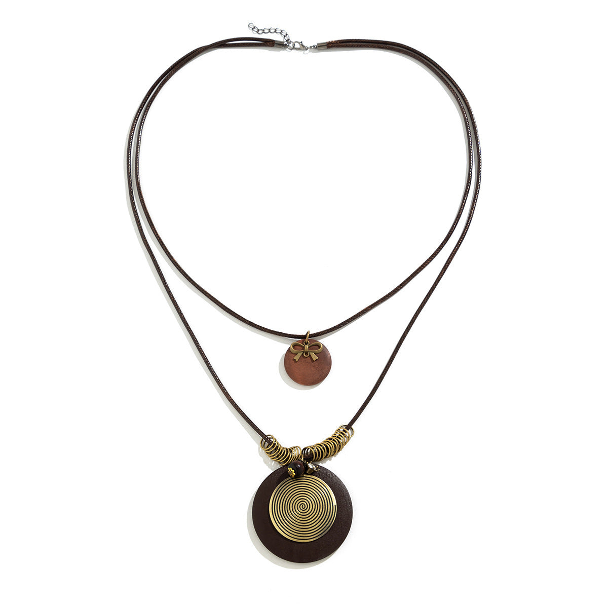 Ethnic retro wooden necklace