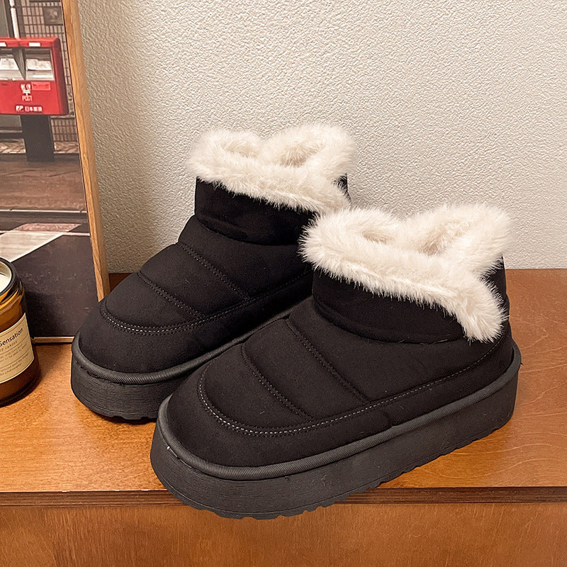 Wholesale Suede Padded Warm Home Fleece Snow Boots