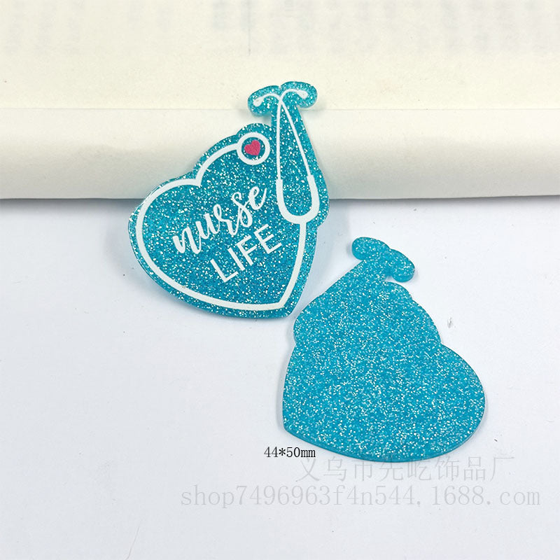 Wholesale 50pcs Medical Acrylic DIY Patch Badge Easy Pull Buckle Brooch Accessories