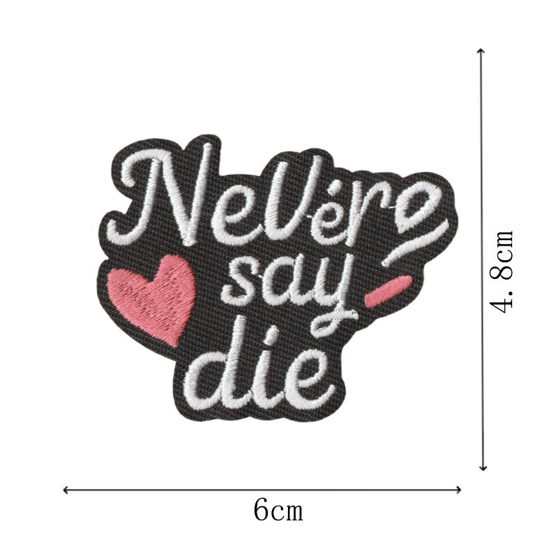 Wholesale Cartoon English Quote Embroidered Patches Set Of 10 Heat Activated Adhesive Back Decorative Craft Supply For Clothing Bags Towels Everyday DIY Accessory Boutique Resale Gift