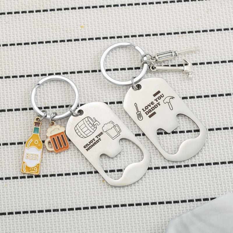 Wholesale beer bottle opener stainless steel keychain