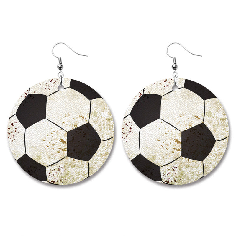 Wholesale Vintage Ball Distressed Leather Earrings