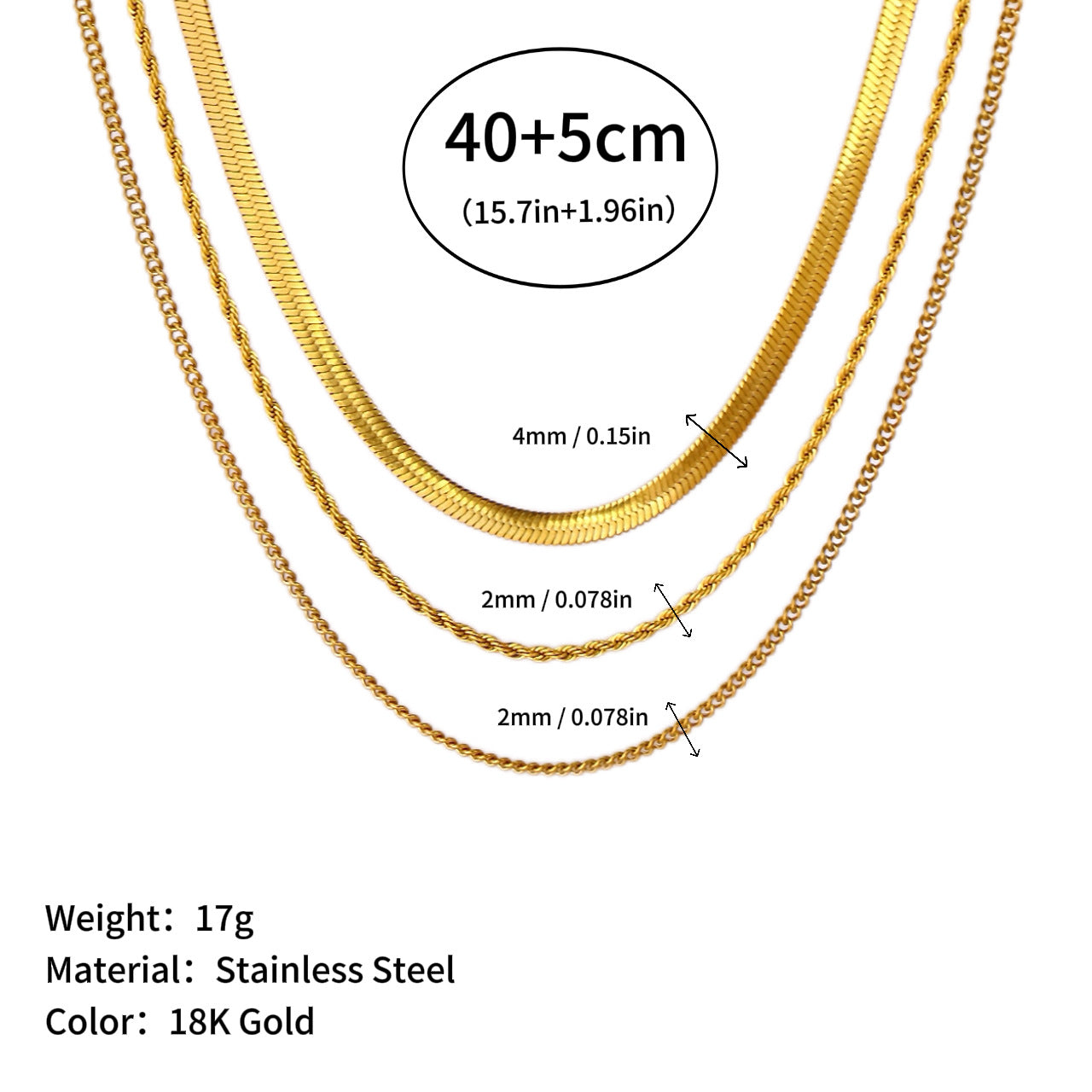 Wholesale Simple Layered Stainless Steel Thick Chain Necklace