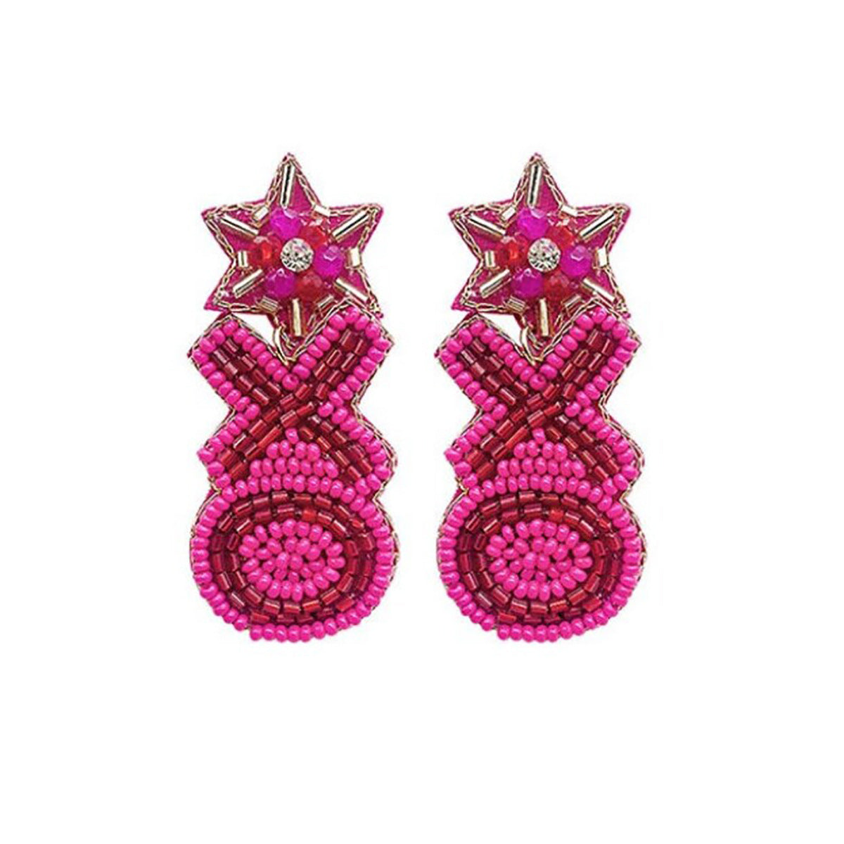 Wholesale Valentine's Day Handmade Fabric Rice Beads XO Letter Earrings