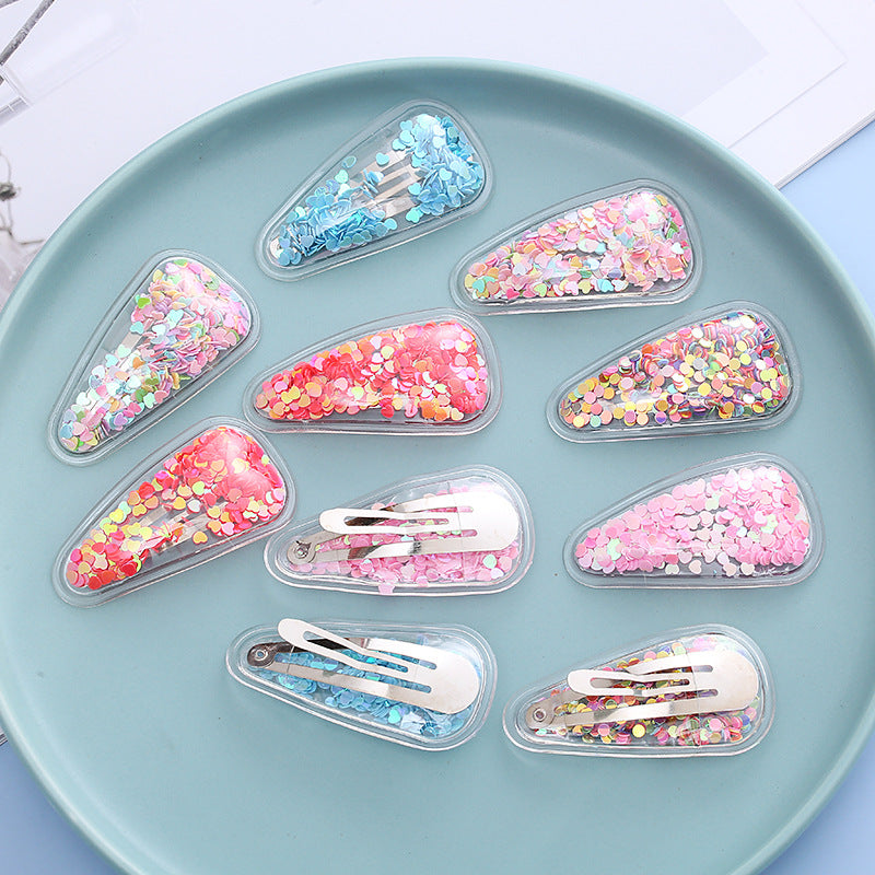 Wholesale PVC Color Quicksand Hairpin for Kids