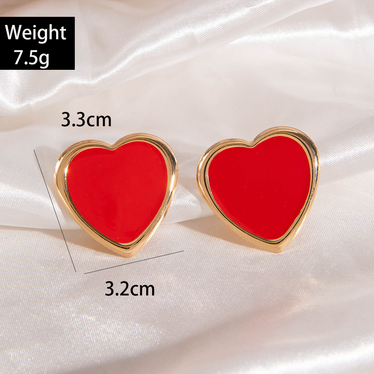 Wholesale Red Peach Heart Valentine' s Day Earrings