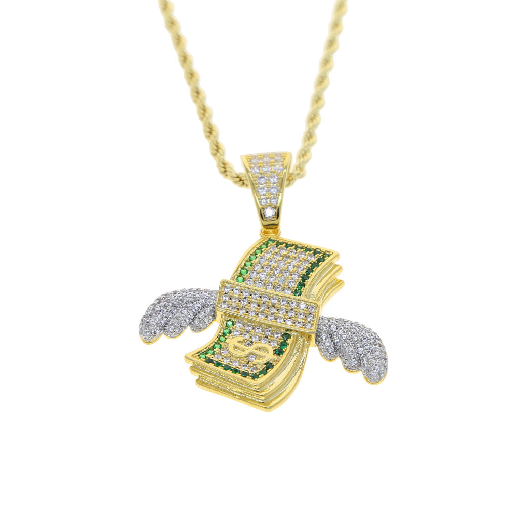 Wholesale Dollar Pendant Alloy Necklace