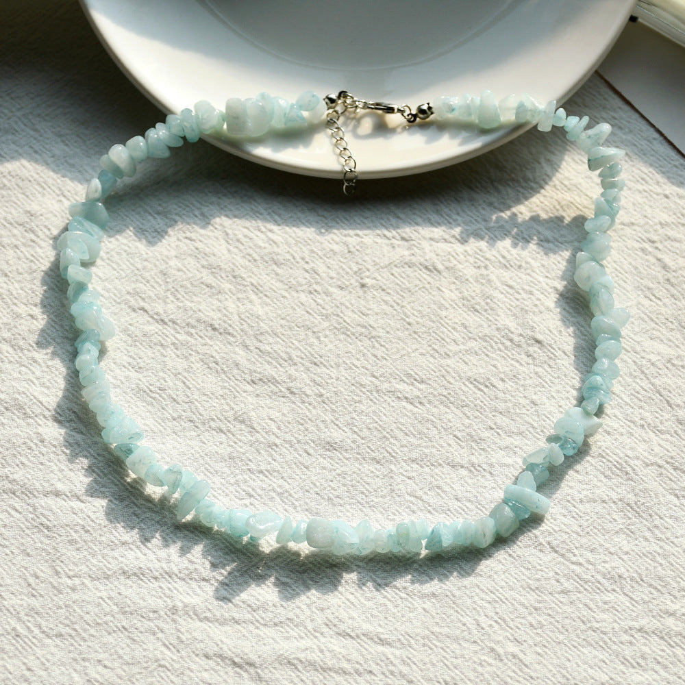 Wholesale Summer beach wind color crystal gravel necklace