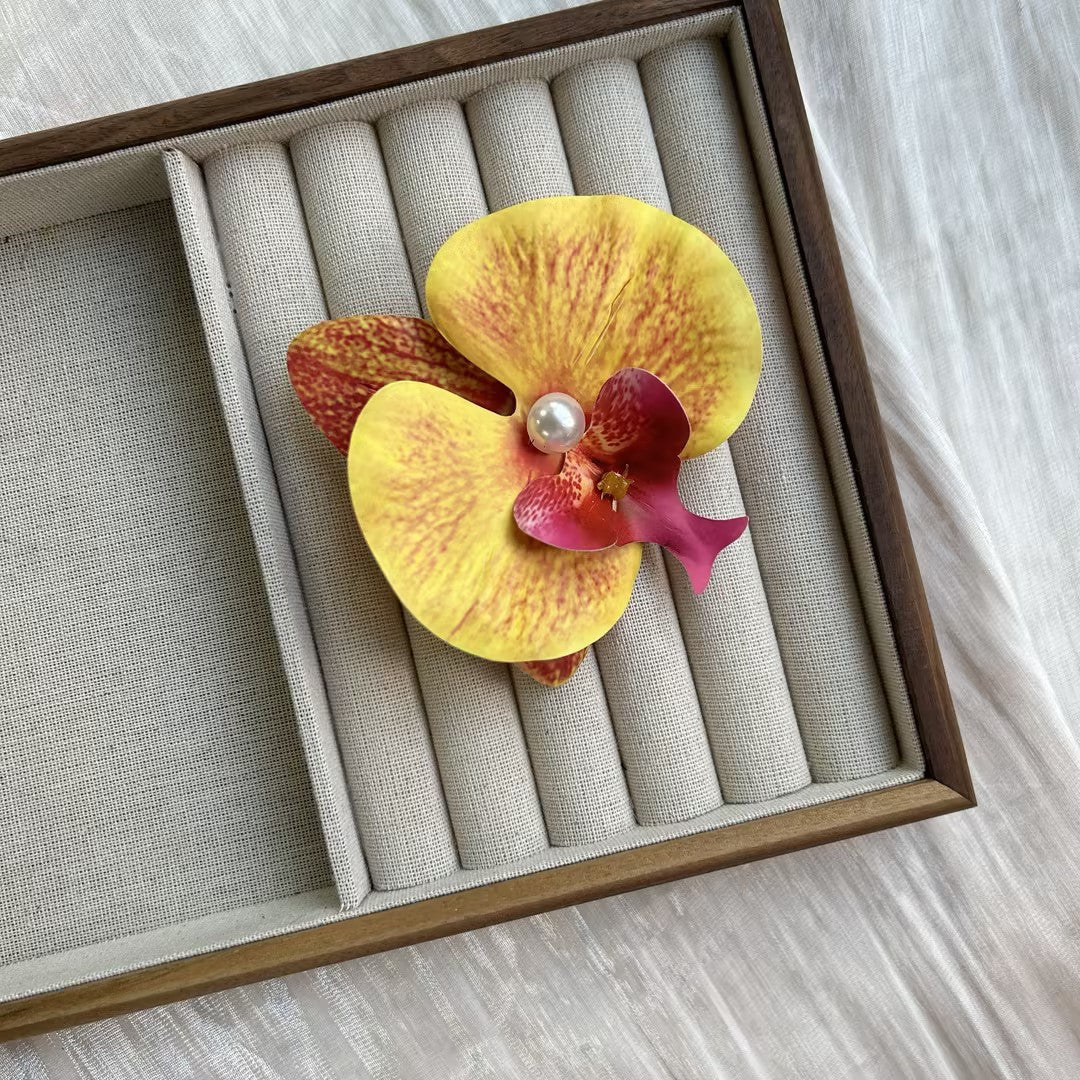 Wholesale Valentine's Day Excellent Purple Phalaenopsis Simulated Flower Atmosphere Headwear