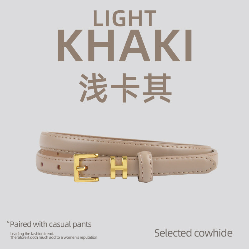 Wholesale Genuine Leather Thin Belt Cowhide Small Belt