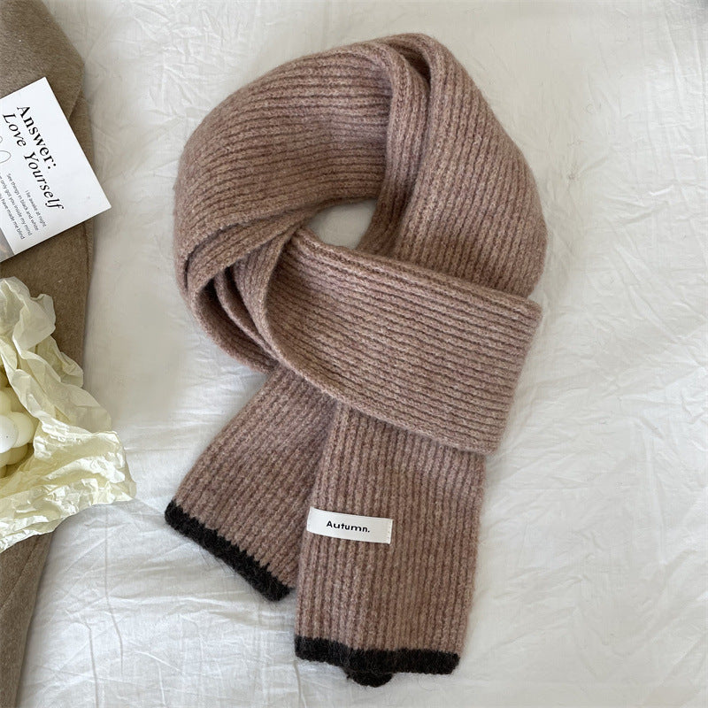 Wholesale Knitted Wool Thickened Warm Wrap Red Scarves