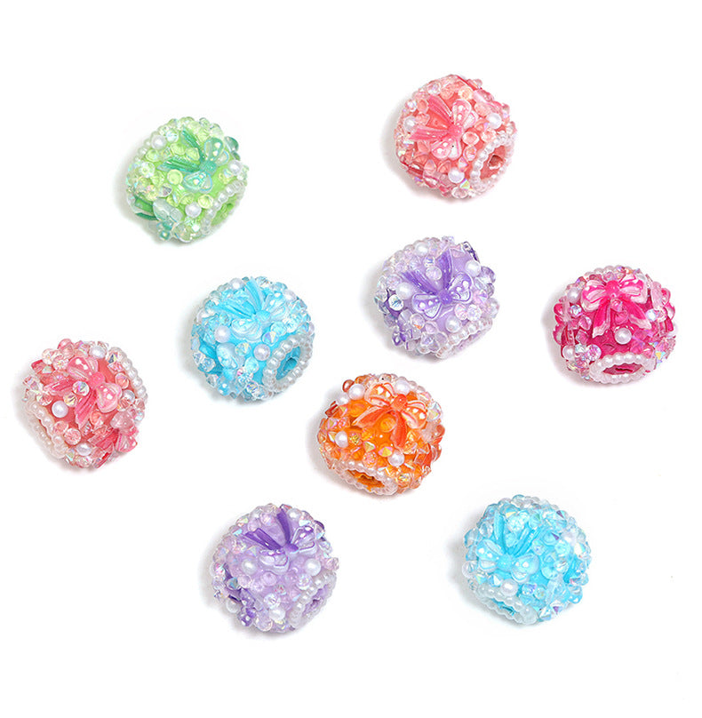 Wholesale  Random  10pcs/pack  Bow-shaped pearl and rhinestone beaded necklace