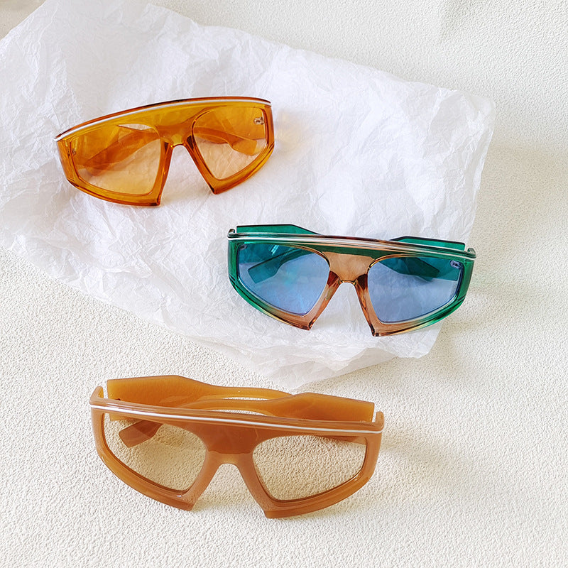 Wholesale Large Frame Gradient Color PC Sunglasses