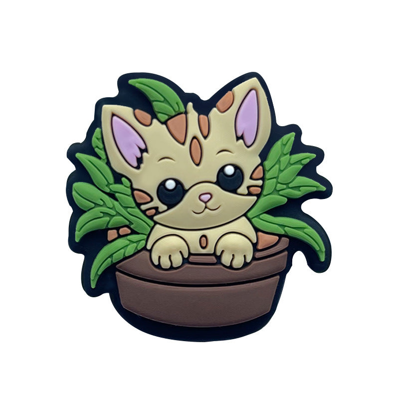 Wholesale  20pcs/pack Cat Silicone Loose Beads DIY Beads