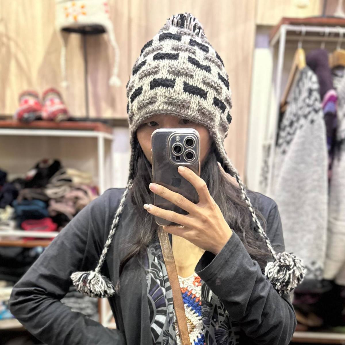 Wholesale Wool Warm Rainbow Plus Velvet Thick Earmuffs Beanie