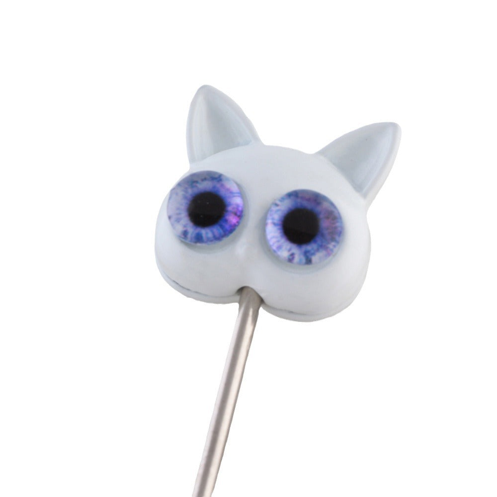 Wholesale 10pcs cartoon cute big eyed cat alloy spray painted beads