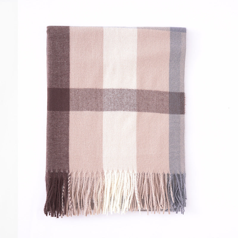 Wholesale Autumn and Winter Plaid Thick Imitation Cashmere Warm Scarf