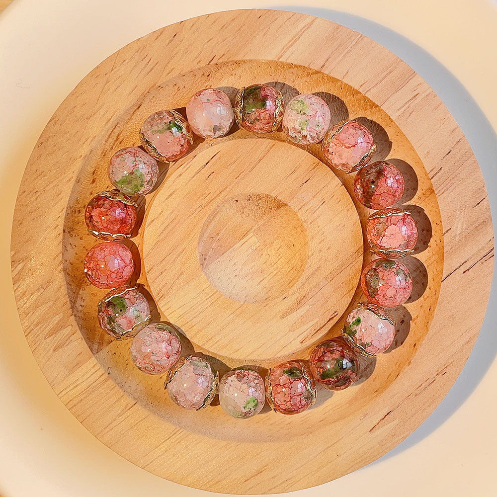 Peads de gradiente de color al por mayor pulsera de vidrio