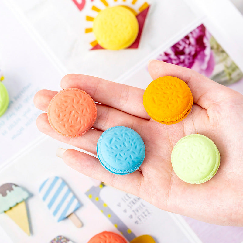 Wholesale TPR Box of 5 Candy Color Macarons Eraser