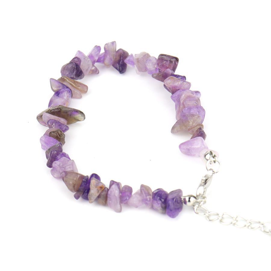 Wholesale Vintage Natural Crystal Crushed Amethyst Adjustable Bracelet