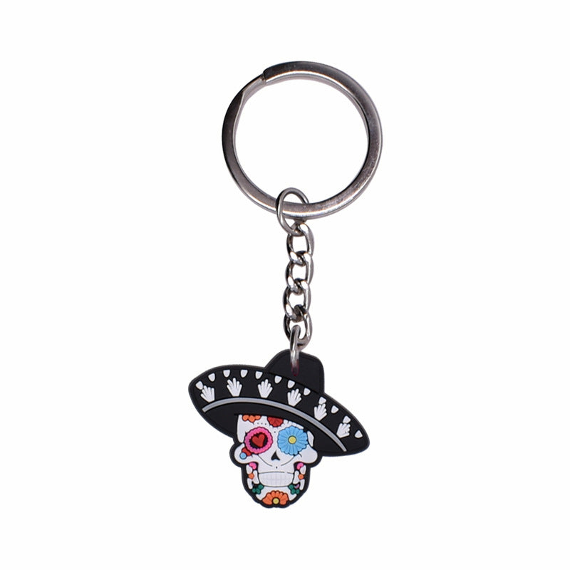Wholesale 10pcs/pack Mexican Day of The Dead Calavera Plastic Keychain