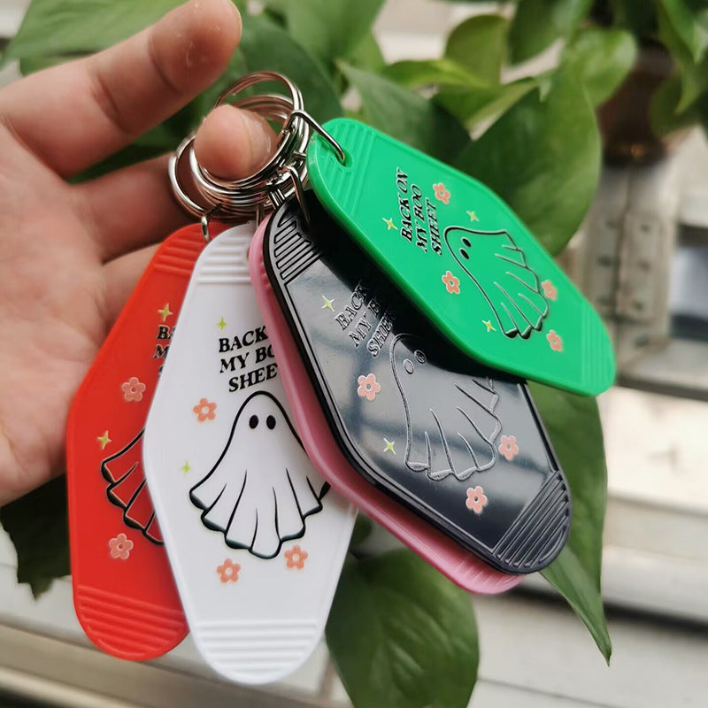 Wholesale Retro Hotel UV Printing Halloween Gift Keychain