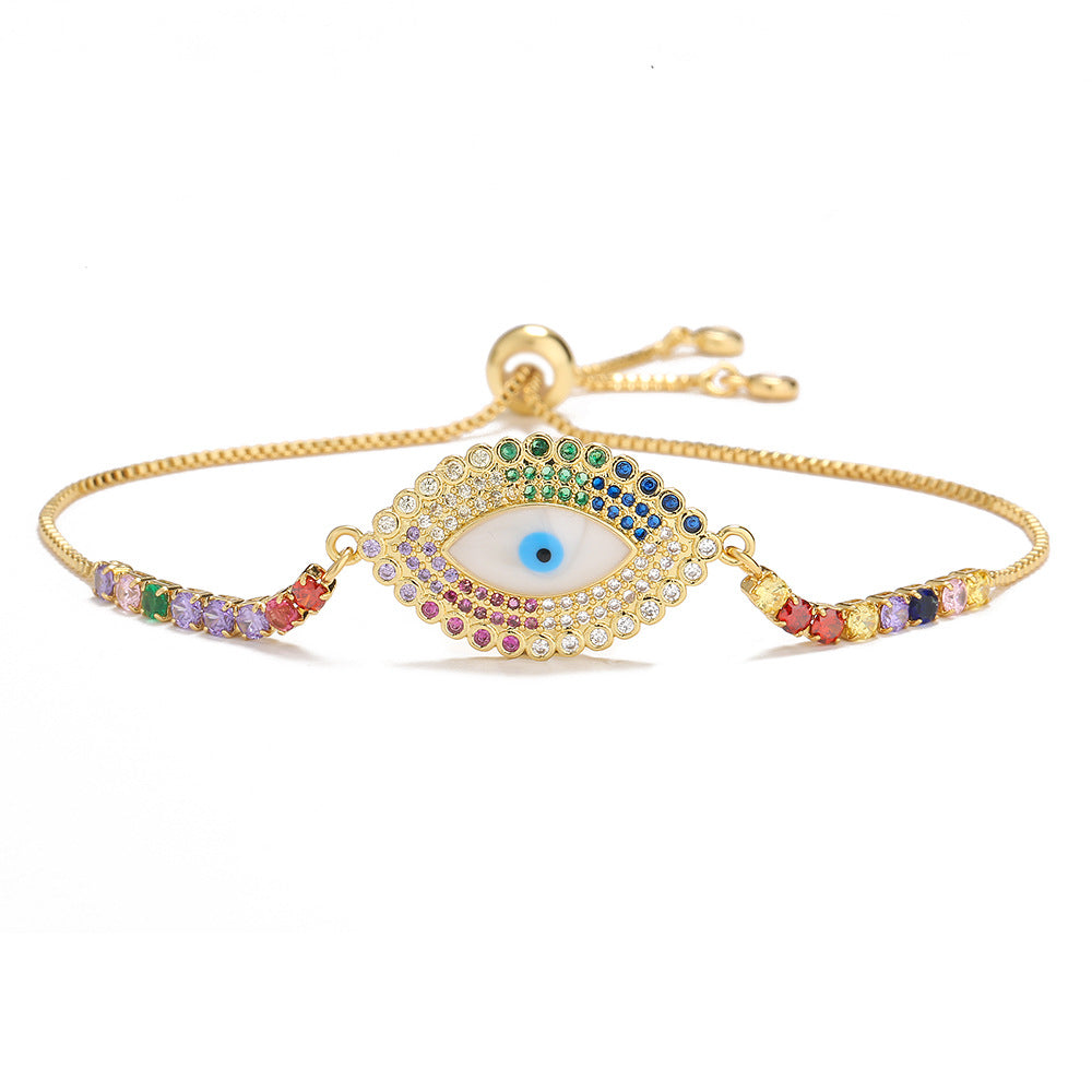 Wholesale Zircon Eye Copper Bracelet
