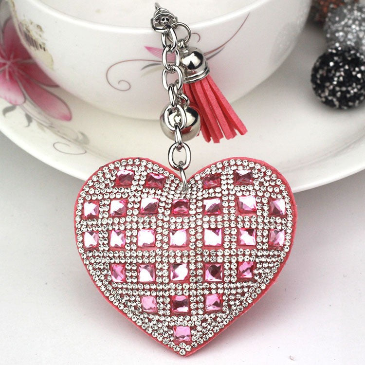 Wholesale 10PCS Diamond Heart Keychain