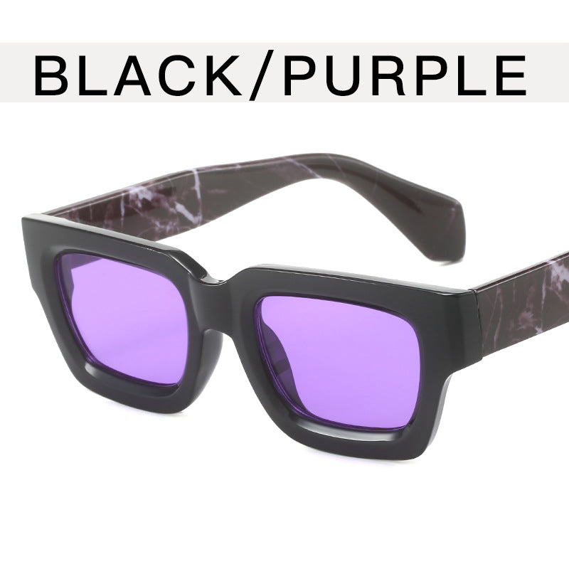 Wholesale Small Square Frame Concave Wide Leg PC Sunglasses