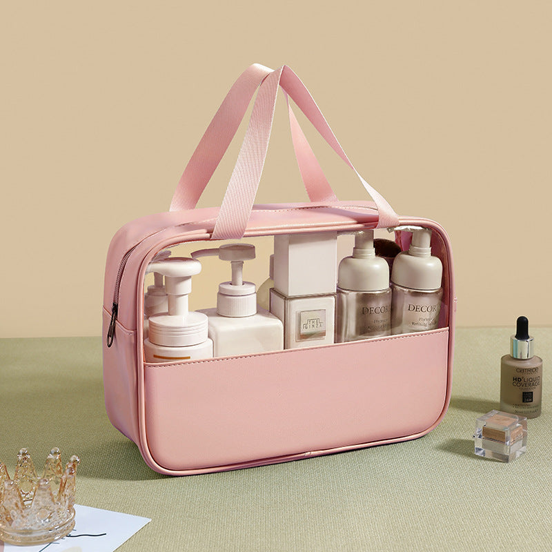 Wholesale Transparent Makeup Bags with Large Capacity Travel PU Storage Bags