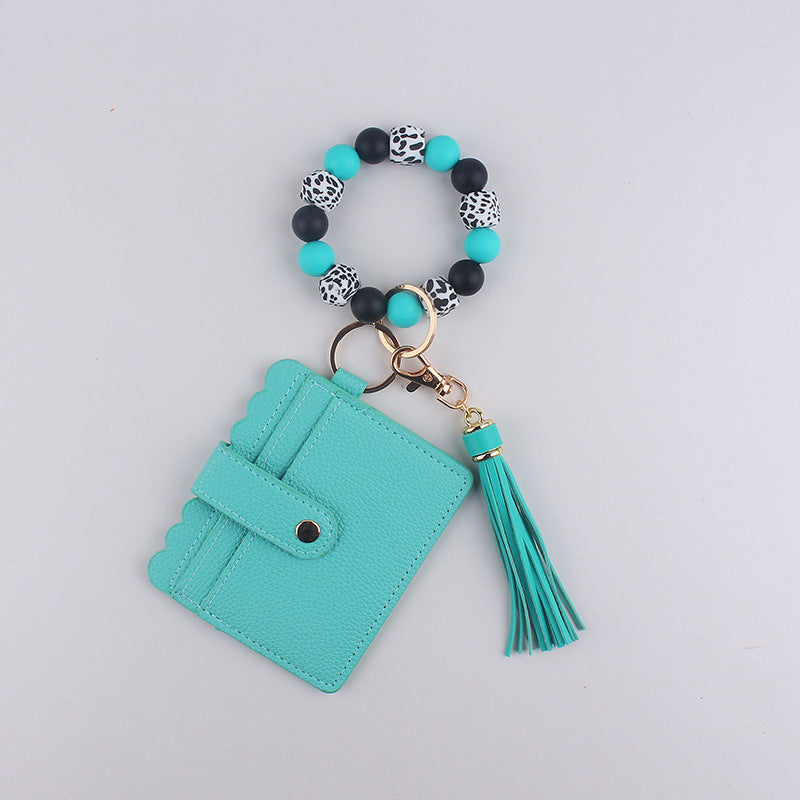 Wholesale Silicone Bracelet  Solid Color Card Holder Wristlet Keychain