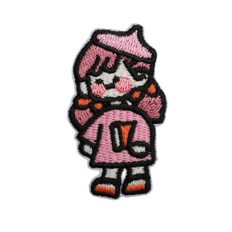Wholesale Polyester Embroidered Patch Cute Girl Design DIY Clothing Accessory For Kids Boutique Gift