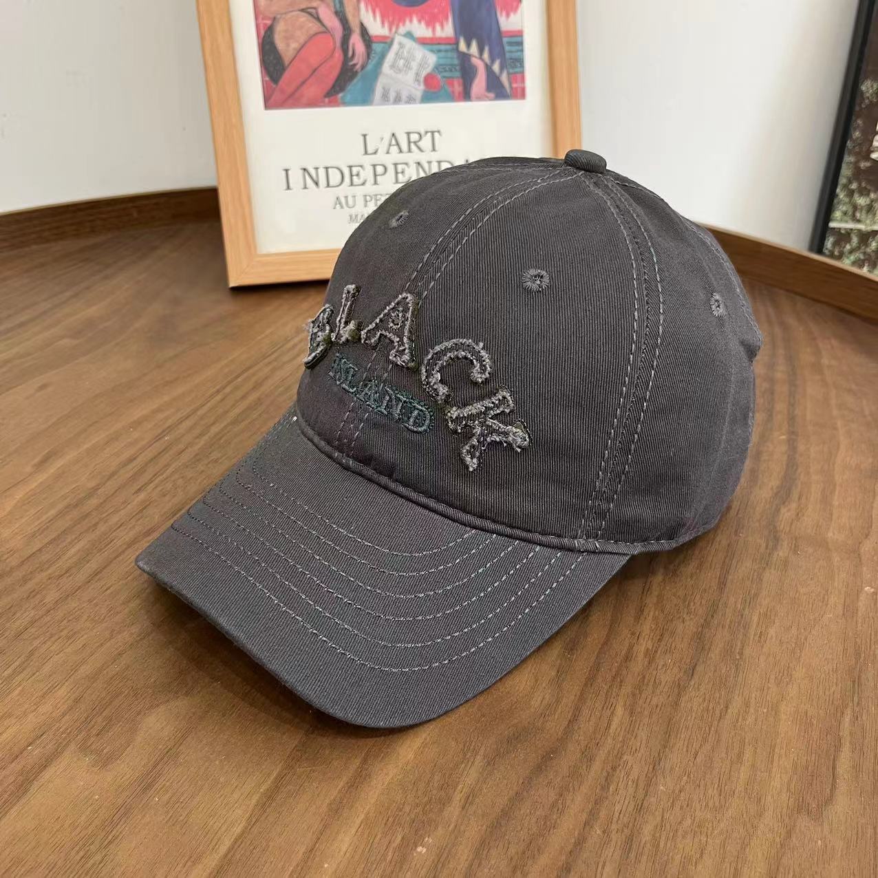 Carta de algodón al por mayor bordado Big Head Girth Men and Women Big Brim Baseball Cap