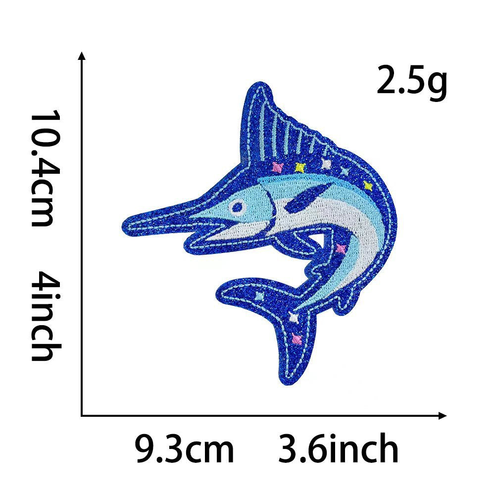 Wholesale Polyester Embroidered Fish Patch Iron On Angler Badge For Hats And Shoes Stylish DIY Accessory
