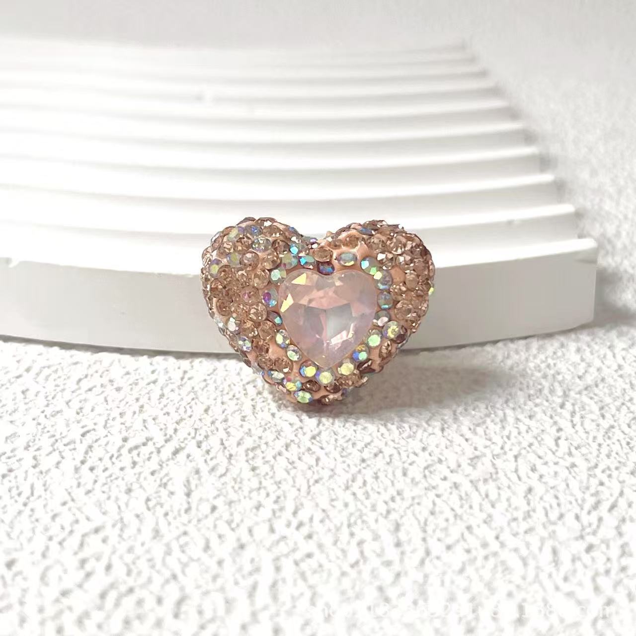 Wholesale 10pcs Heart-shaped diamond Crystal Beads