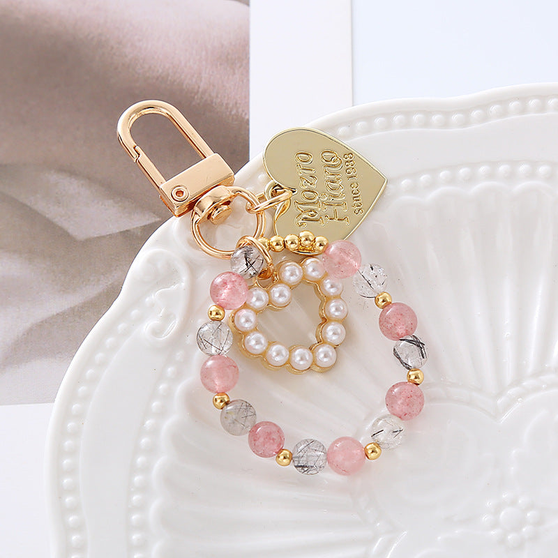 Wholesale Love Crystal Beads Keychain