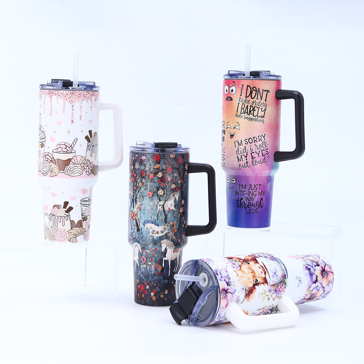 Wholesale Tumbler Large Capacity Cartoon Ice Cup Stainless Steel Outdoor 40oz Thermos Cup