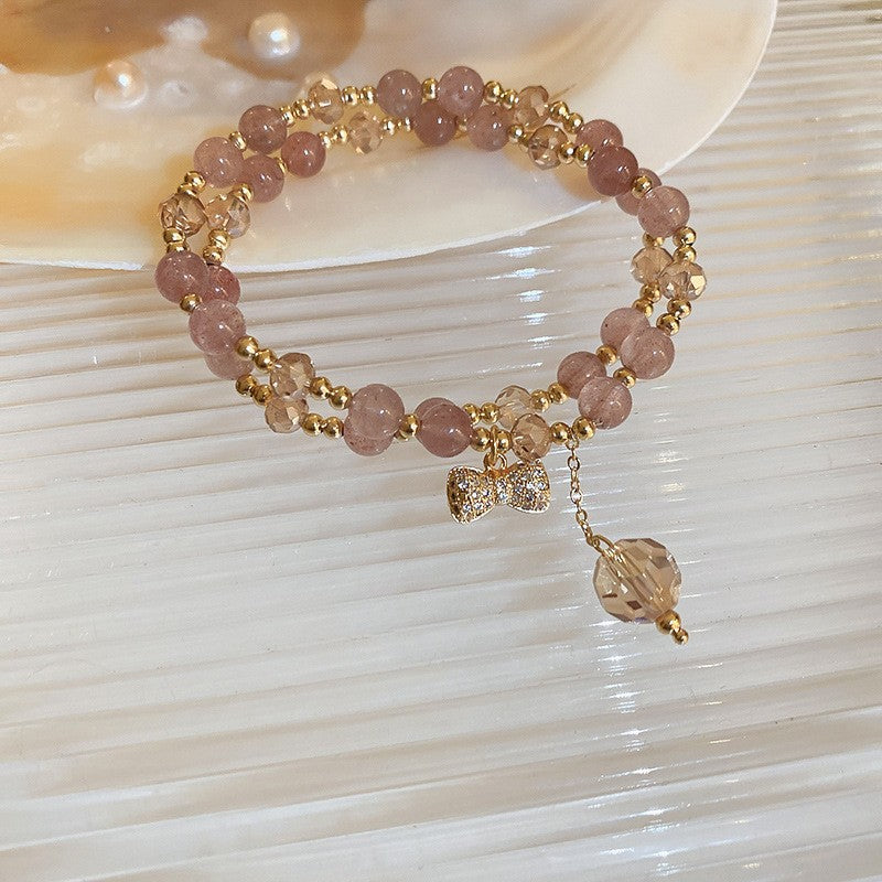 Wholesale Pearl Natural Stone Double Wrap Stretch Bracelet