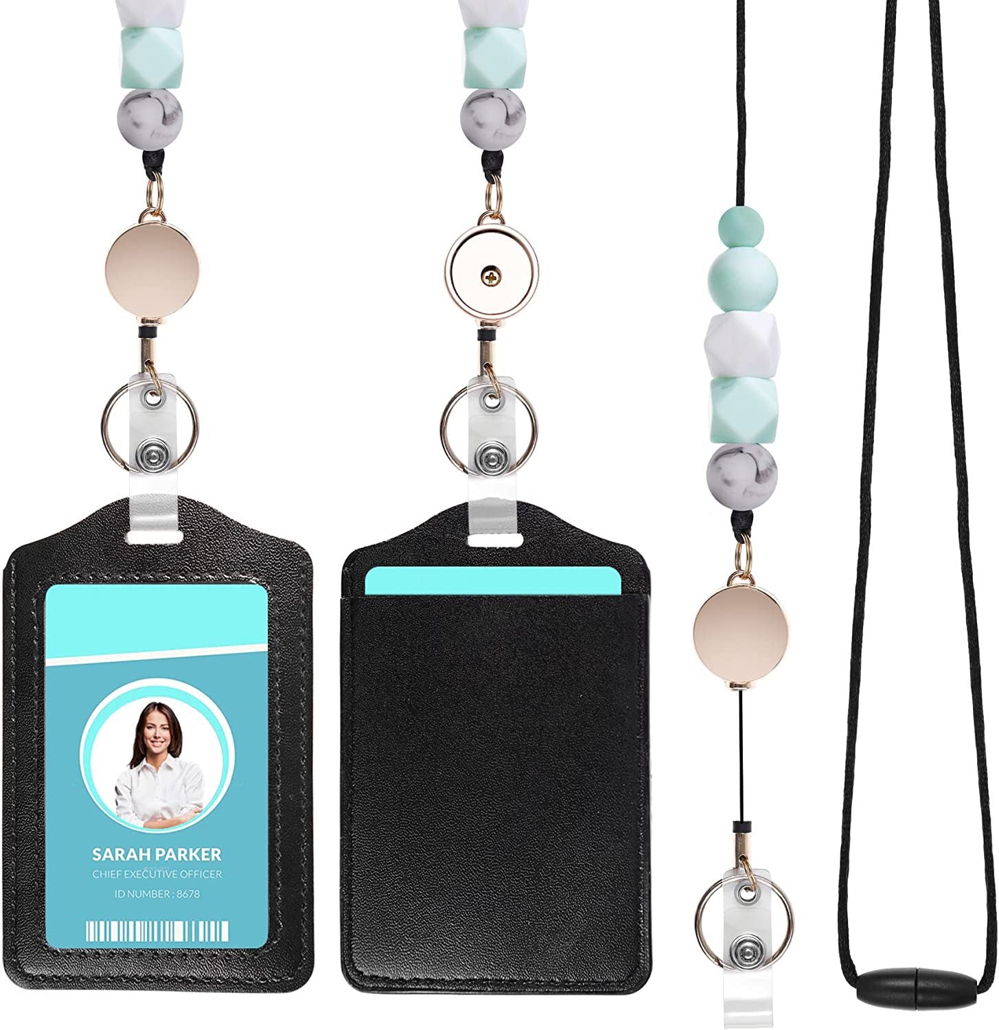 Wholesale Retractable Silicone Beaded Keychains