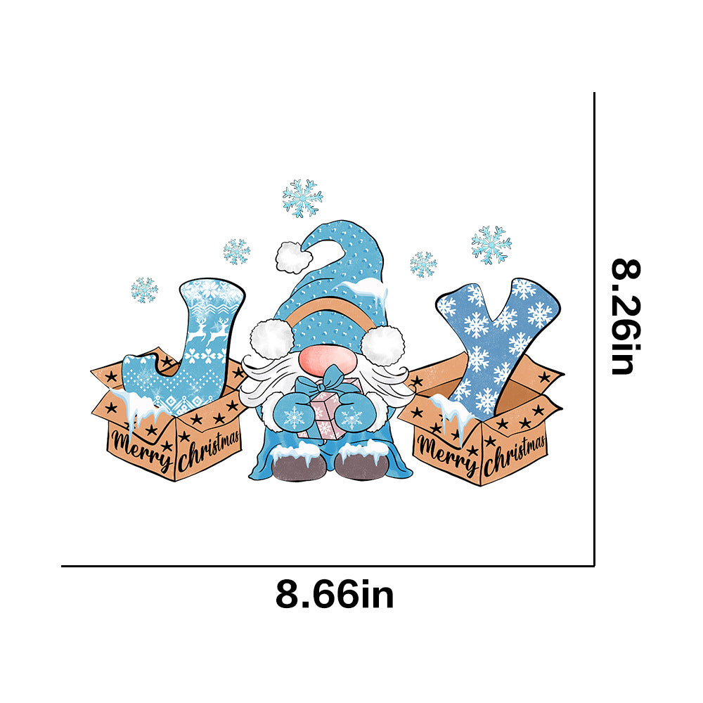 Wholesale 10pcs/pack Winter snowflake white ink heat transfer sticker for clothing  UV DTF ready-to-use transfer stickers