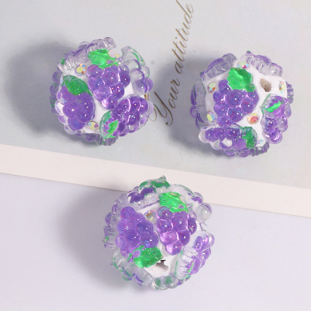 Wholesale 10pcs Polymer clay colored simulation fruit beads straight hole loose beads beaded DIY accessories