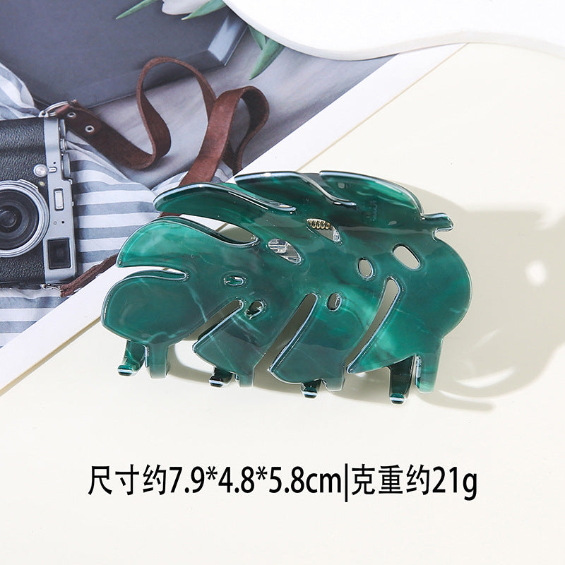 Wholesale PVC Leaf Hair Claw Clip 3D Maple Shark Clip Everyday Styling Hair Accessory For Women